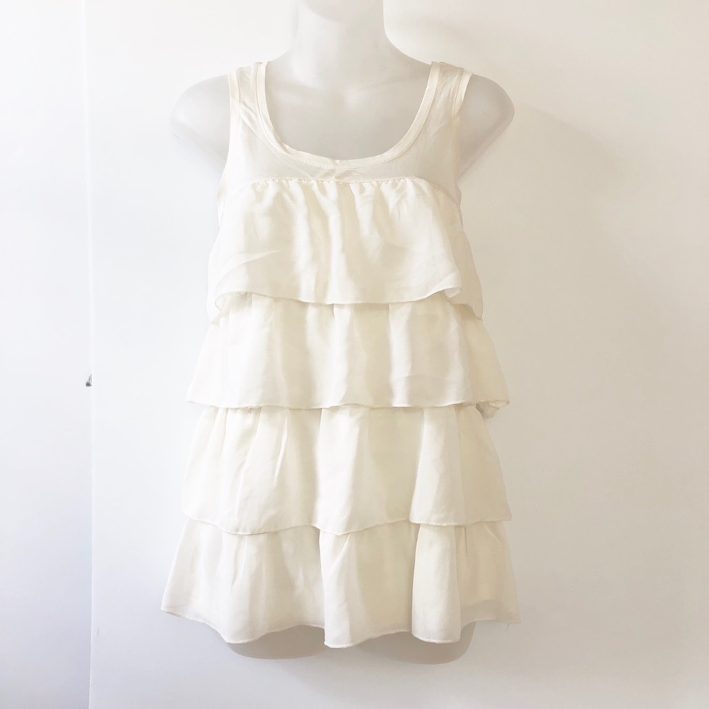 NWT H&M  Cream Ruffled Layered Top